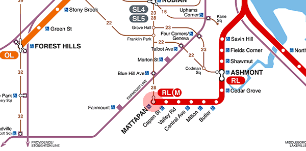 Mattapan station map