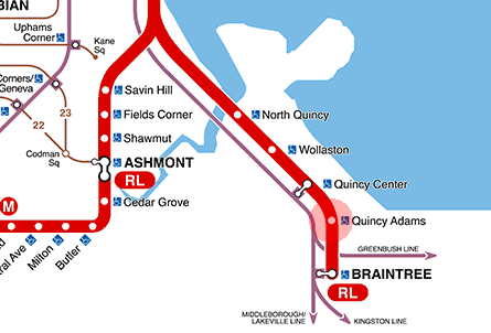 Quincy Adams station map