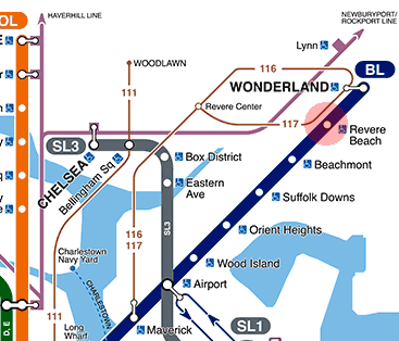 Revere Beach station map