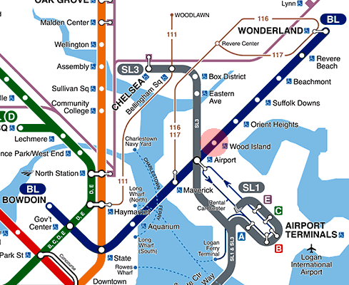 Wood Island station map