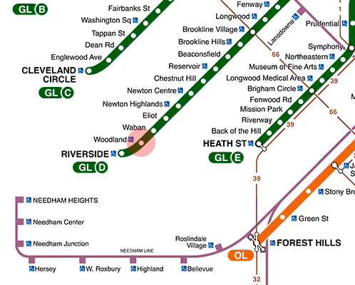 Woodland station map