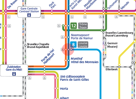 Louise/Louiza station map