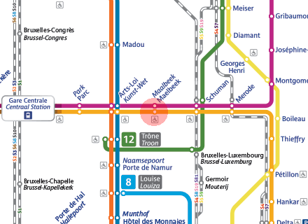 Maelbeek/Maalbeek station map