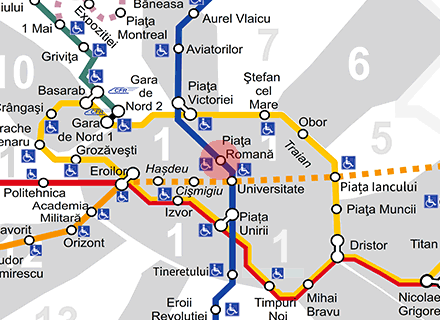 Piata Romana station map