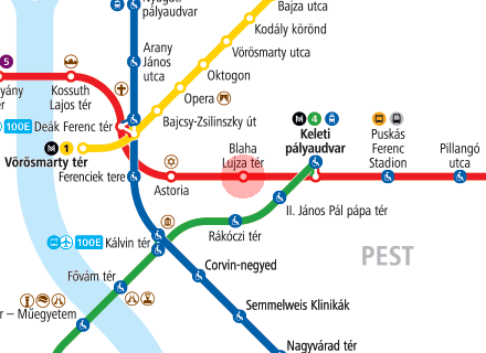 Blaha Lujza ter station map