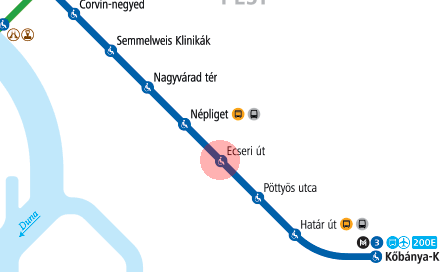 Ecseri ut station map