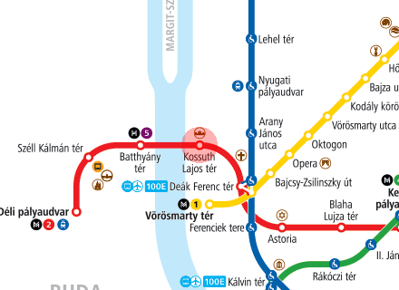 Kossuth Lajos ter station map
