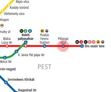 Pillango utca station map