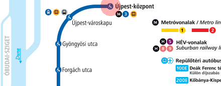 Ujpest-kozpont station map