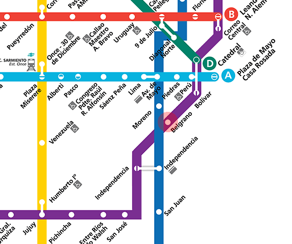 Belgrano station map