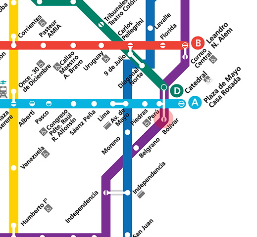 Bolivar station map