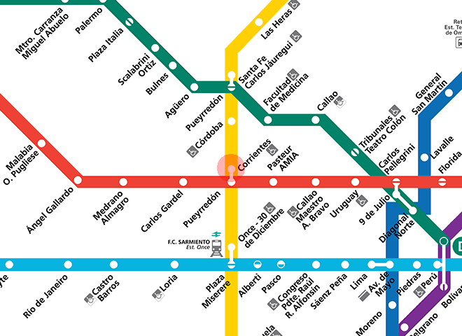 Corrientes station map