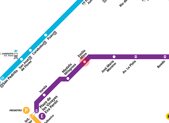 Emilio Mitre station map