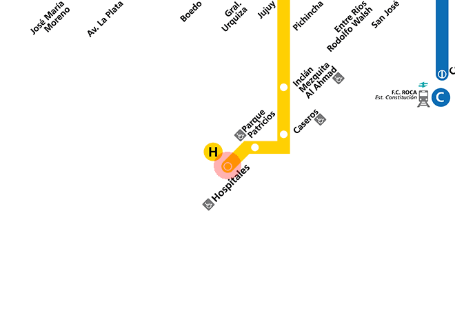 Hospitales station map