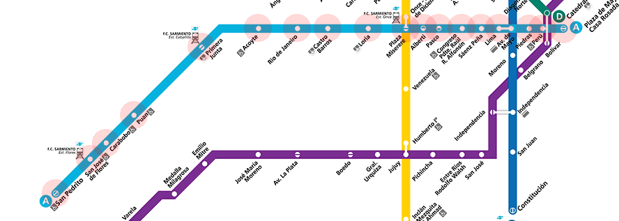 Buenos Aires Subte Line A map