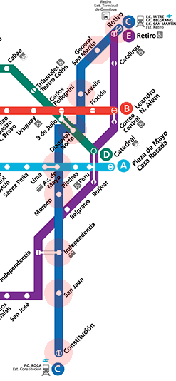 Buenos Aires Subte Line C map