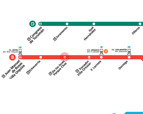 Los Incas/Parque Chas station map