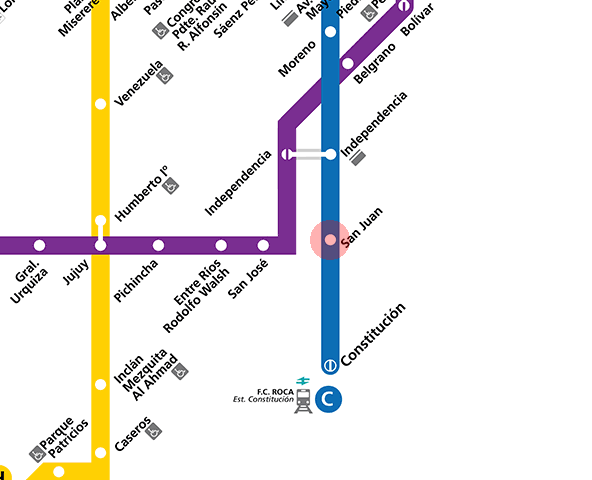 San Juan station map