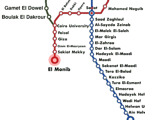 El Mounib station map