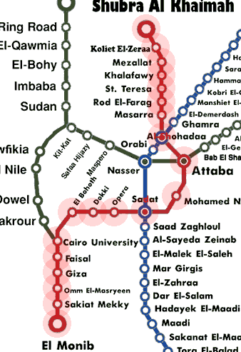 Cairo metro Line 2 map