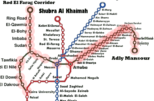 Cairo metro Line 3 map