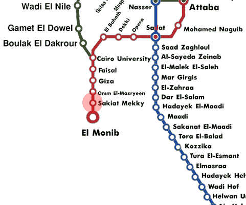 Sakiat Mekki station map