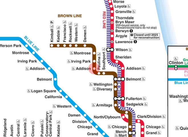 Addison station map