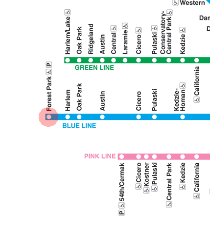 Forest Park station map