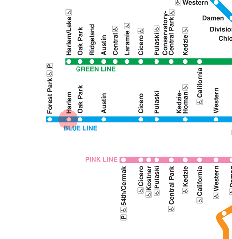 Harlem station map