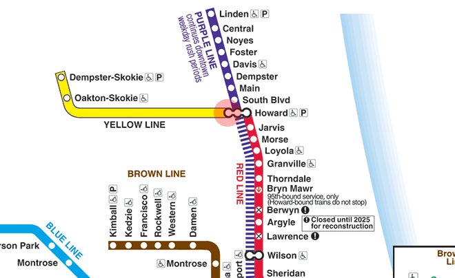 Howard station map