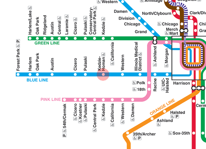 Kedzie-Homan station map