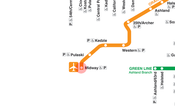 Midway station map