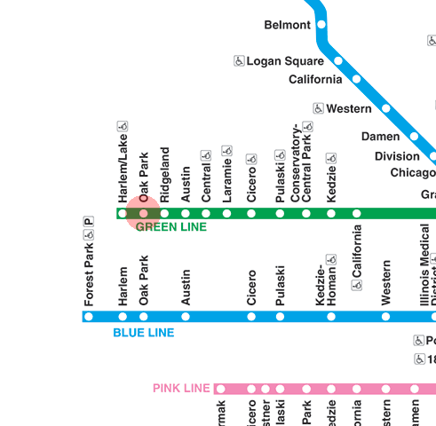 Oak Park station map