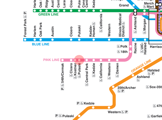 Pulaski station map