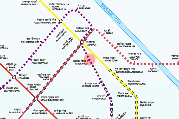 Ashok Vihar station map