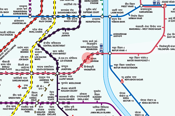 Ashram station map