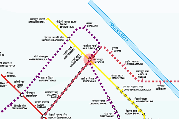 Azadpur station map