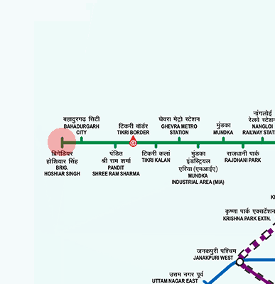 Brigadier Hoshiyar Singh station map