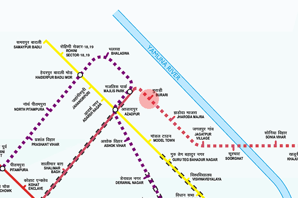 Burari station map