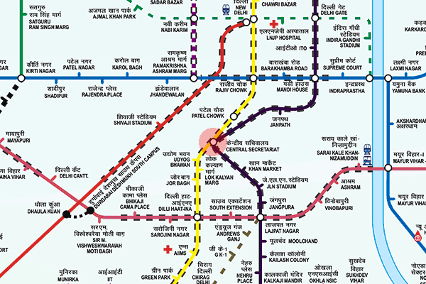 Central Secretariat station map