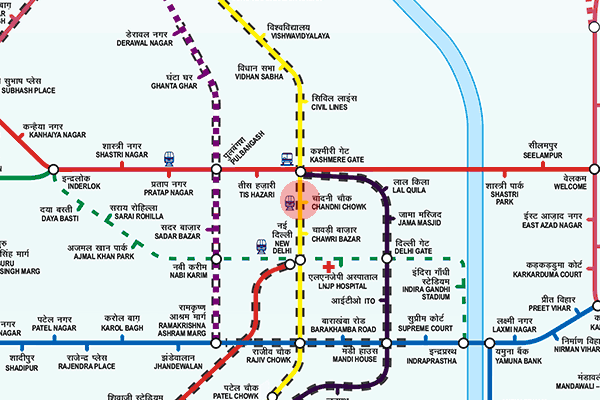 Chandni Chowk station map