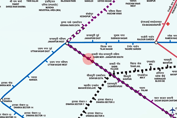 Dabri Mor - Janakpuri South station map