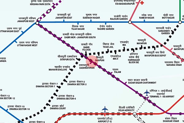 Dashrath Puri station map