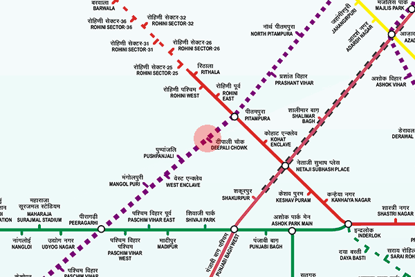 Deepali Chowk station map