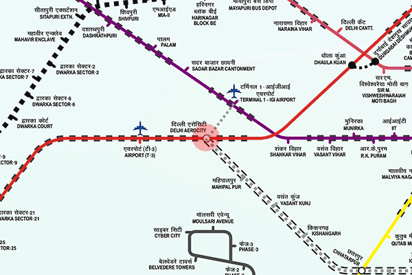 Delhi Aerocity station map