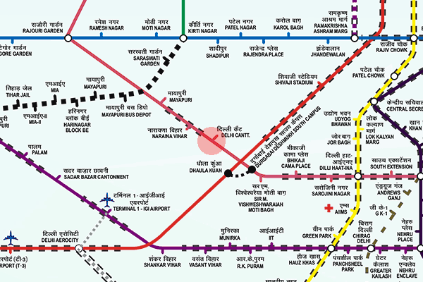 Delhi Cantonment station map