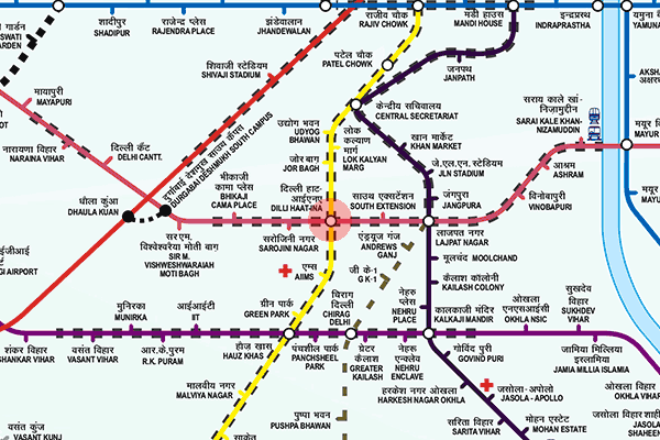 Dilli Haat - INA station map