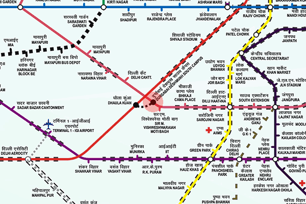 Durgabai Deshmukh South Campus station map