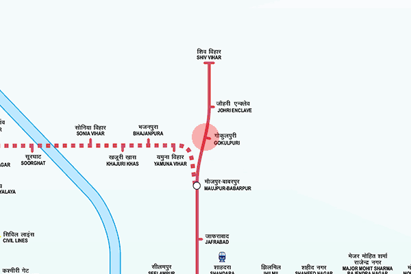Gokulpuri station map