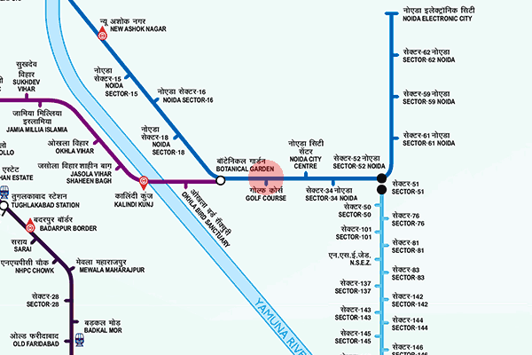 Golf Course station map